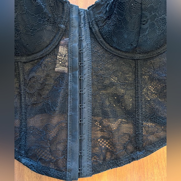 Juicy couture Black Lace Bustier Top with Logo Straps - Picture 3 of 6